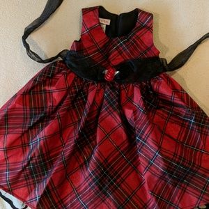 Formal toddler dress in red/black, size 3T
